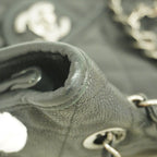 Chanel Shoulder Bag Quilted Caviar Leather Black Silver — view 7