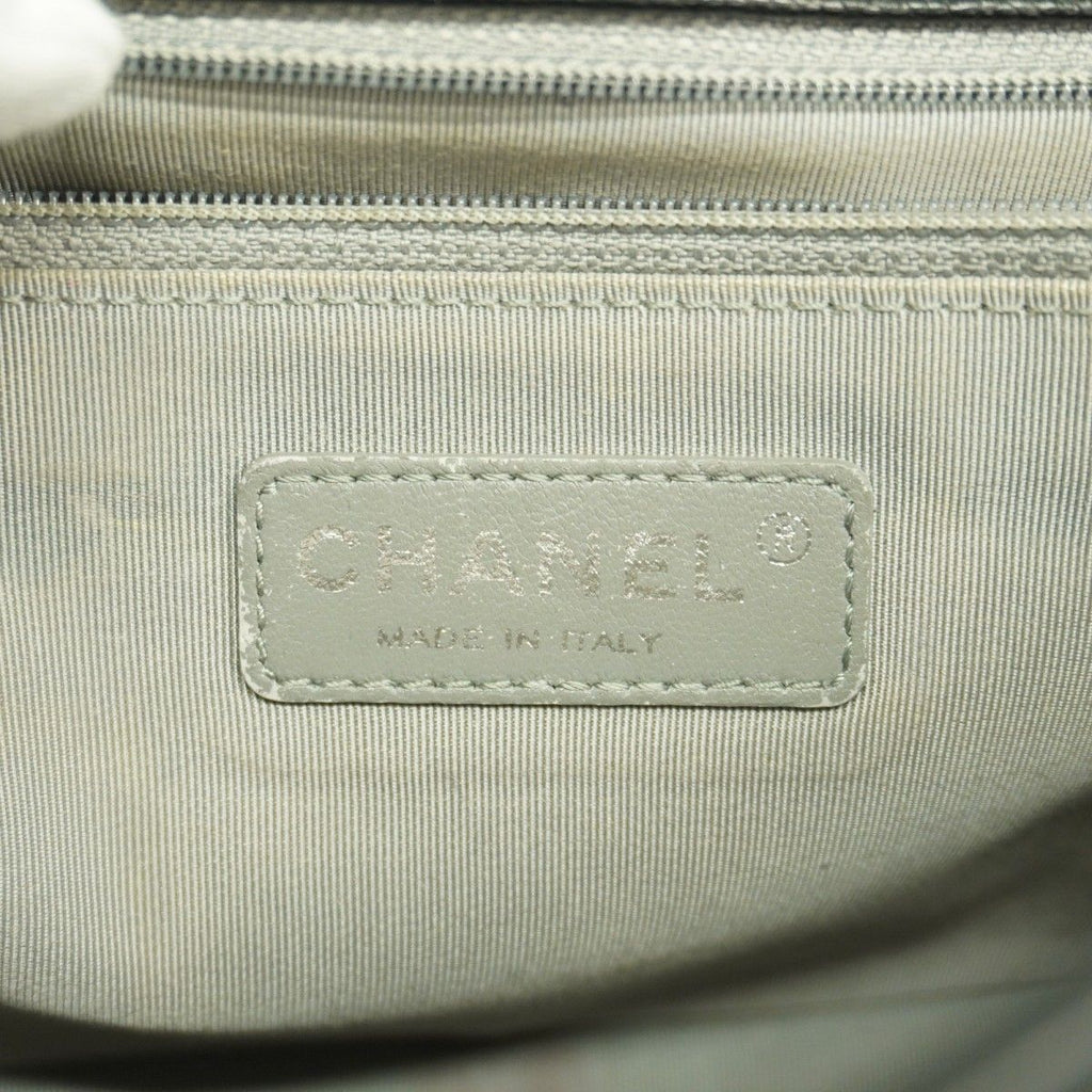 Chanel Shoulder Bag Quilted Caviar Leather Black Silver — view 5