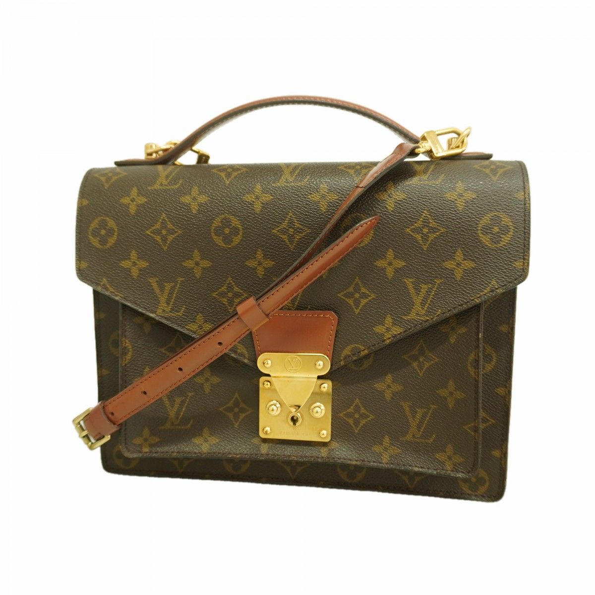 Louis Vuitton Handbag Monogram Monceau 28 Brown 2-Way