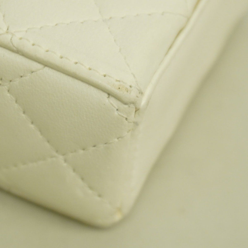 Chanel Airpods Case Quilted Lambskin White Champagne Gold Shoulder — view 6