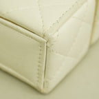 Chanel Airpods Case Quilted Lambskin White Champagne Gold Shoulder — view 7