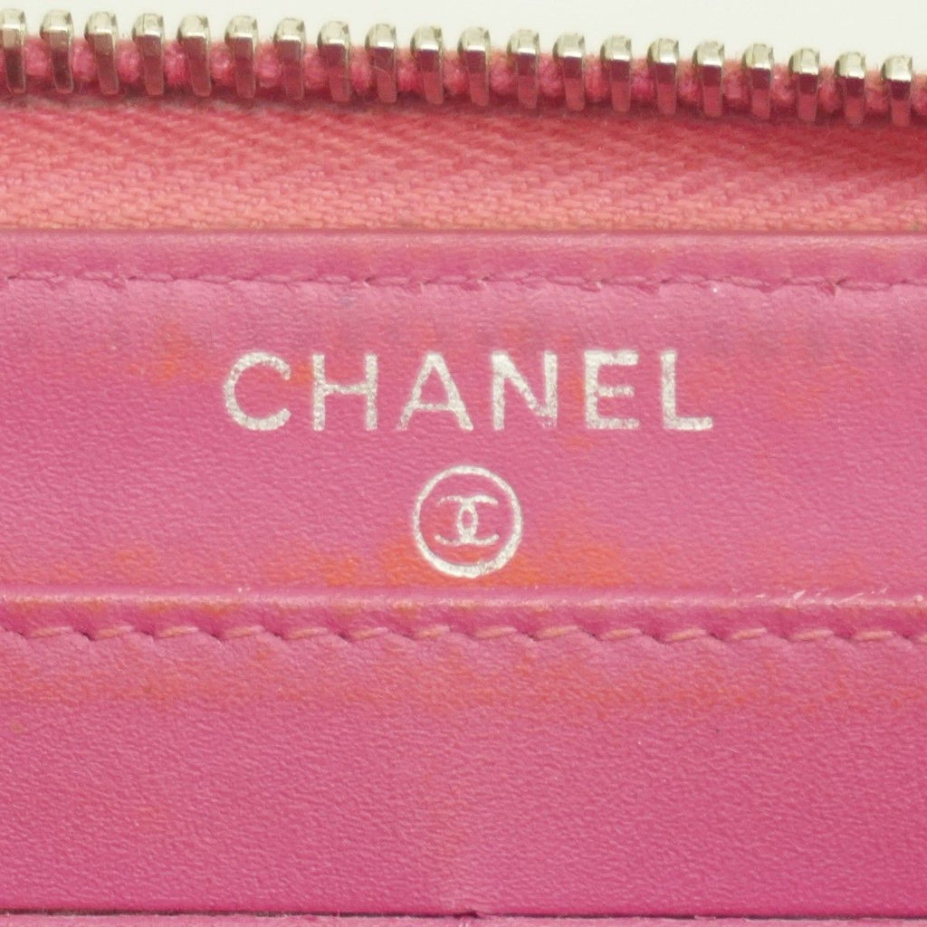 Chanel Wallet Quilted Caviar Leather Pink Silver — view 4