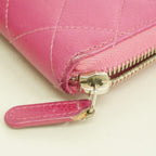 Chanel Wallet Quilted Caviar Leather Pink Silver — view 7