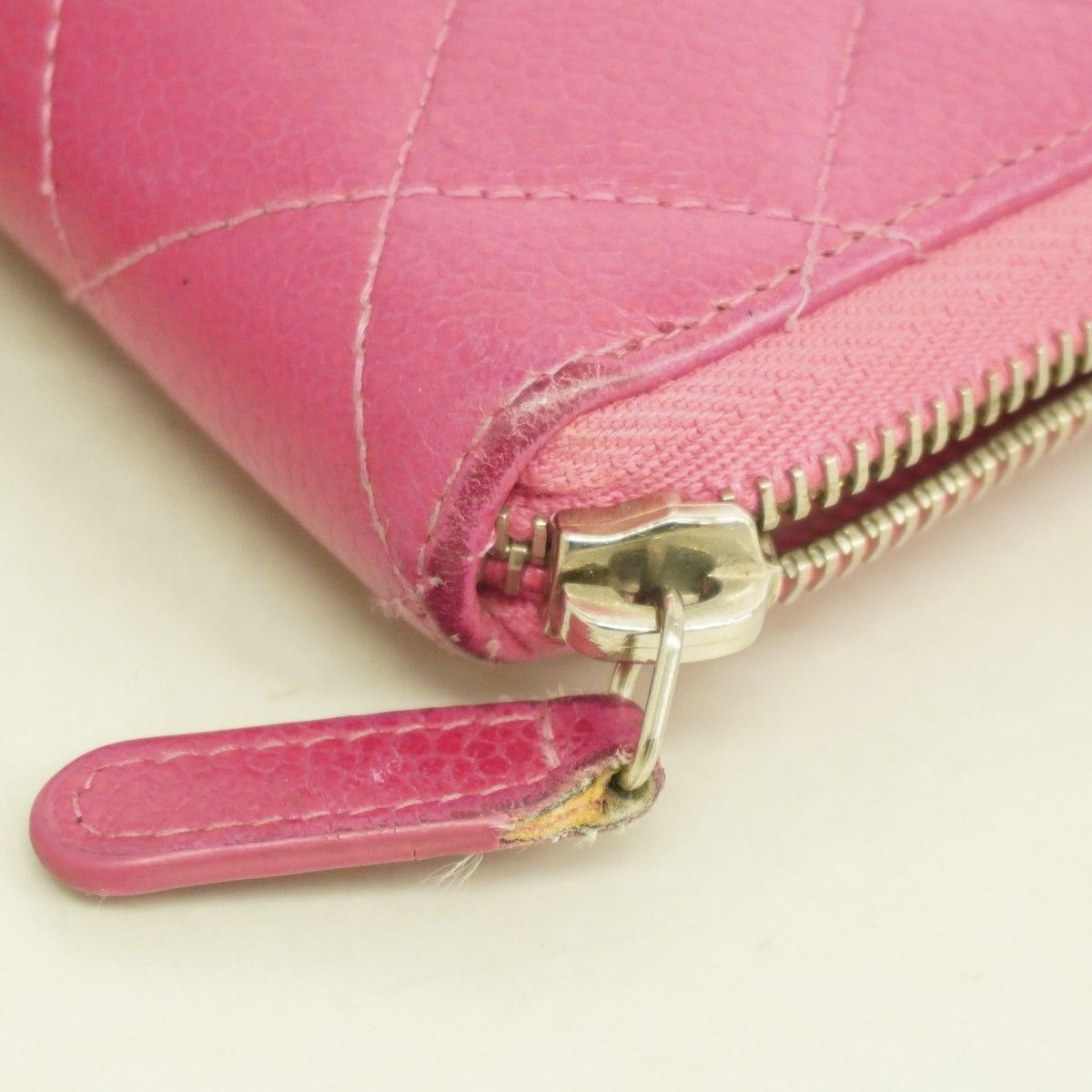 Chanel Wallet Quilted Caviar Leather Pink Silver — view 7