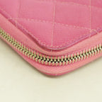 Chanel Wallet Quilted Caviar Leather Pink Silver — view 5