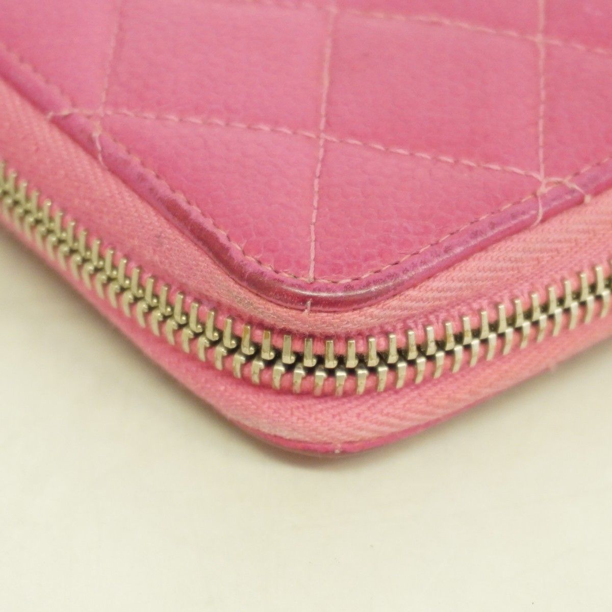 Chanel Wallet Quilted Caviar Leather Pink Silver — view 5