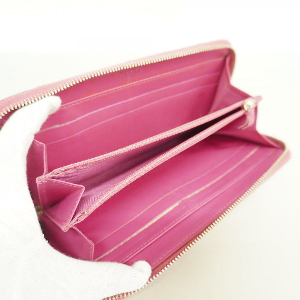 Chanel Wallet Quilted Caviar Leather Pink Silver — view 3