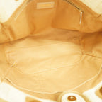 Chanel Chain Tote Deauville Straw Beige Champagne Gold — view 4