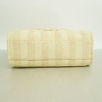 Chanel Chain Tote Deauville Straw Beige Champagne Gold — view 3
