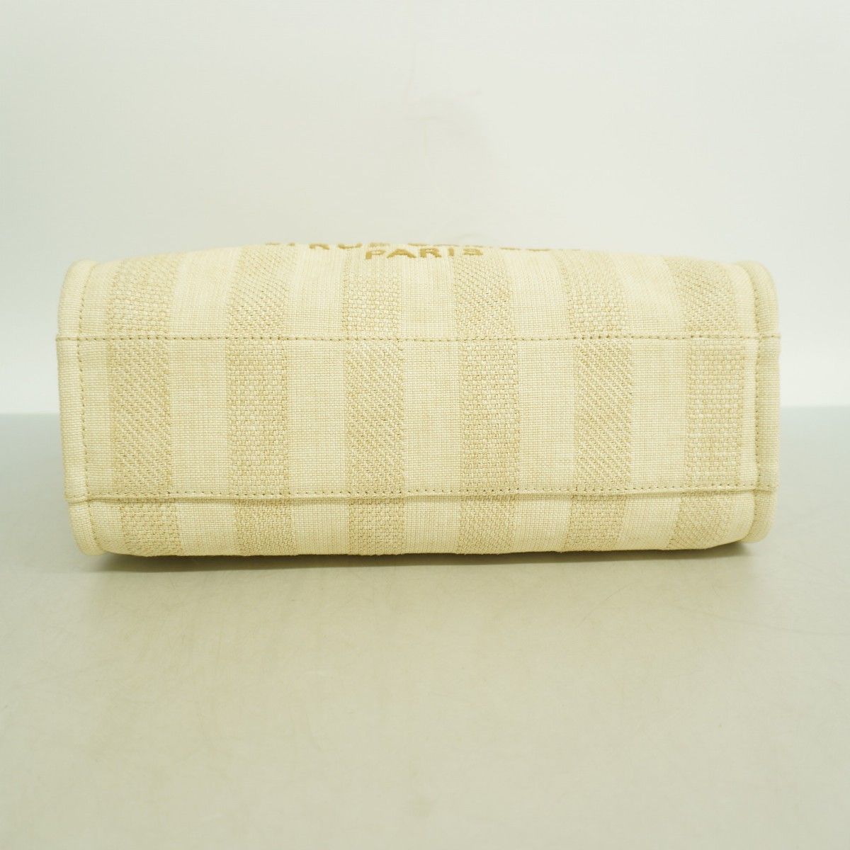 Chanel Chain Tote Deauville Straw Beige Champagne Gold — view 3