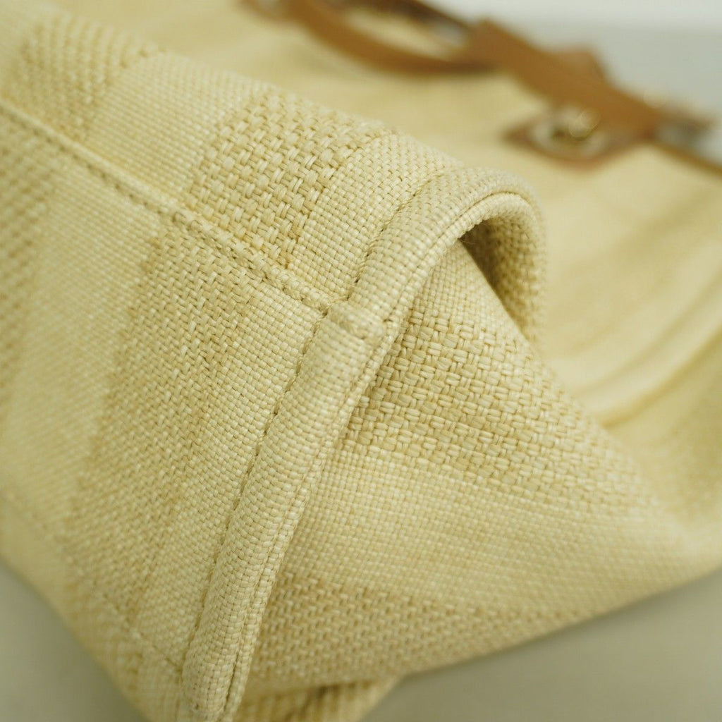 Chanel Chain Tote Deauville Straw Beige Champagne Gold — view 7