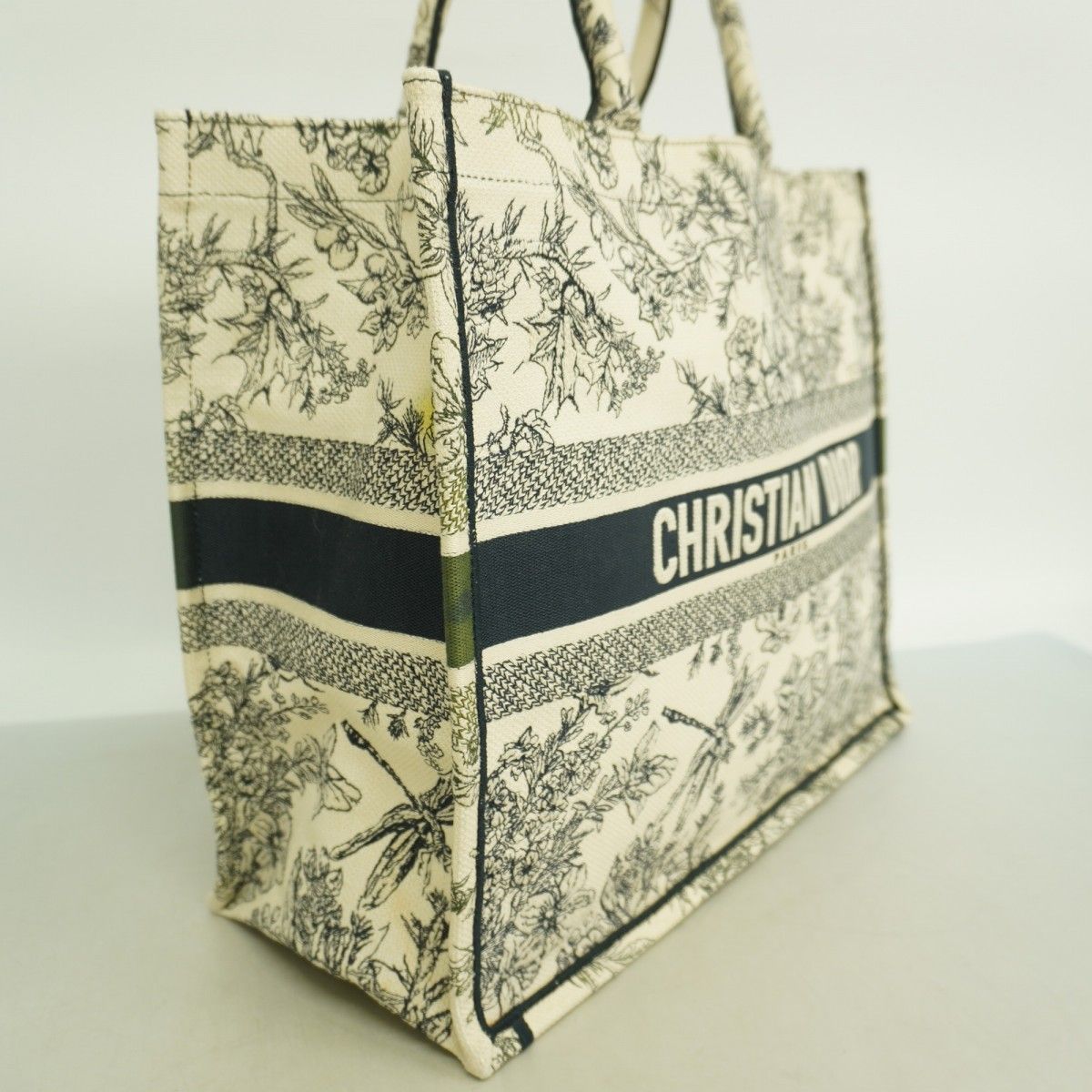 Dior Tote Book Canvas Ivory Navy — view 2