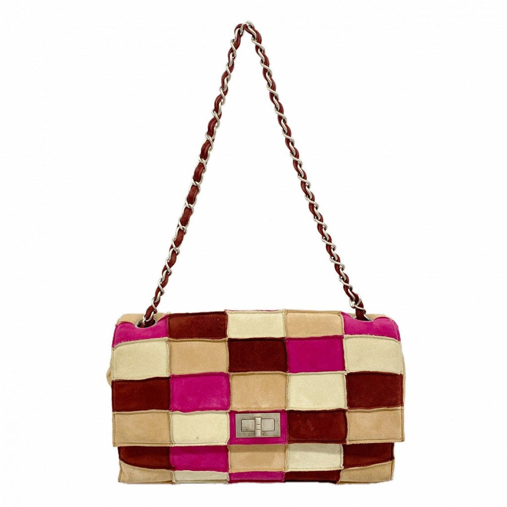 Chanel Shoulder Bag 2.55 Suede Multicolor Silver