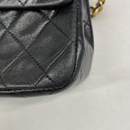 Chanel Shoulder Bag Quilted Lambskin Black Gold — view 6