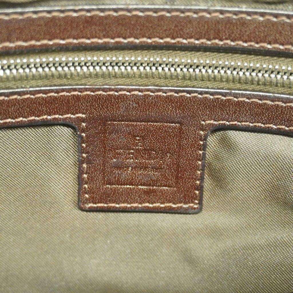 Fendi Handbag Zucca Nylon Canvas Brown Silver — view 5