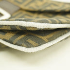 Fendi Handbag Zucca Nylon Canvas Brown Silver — view 6