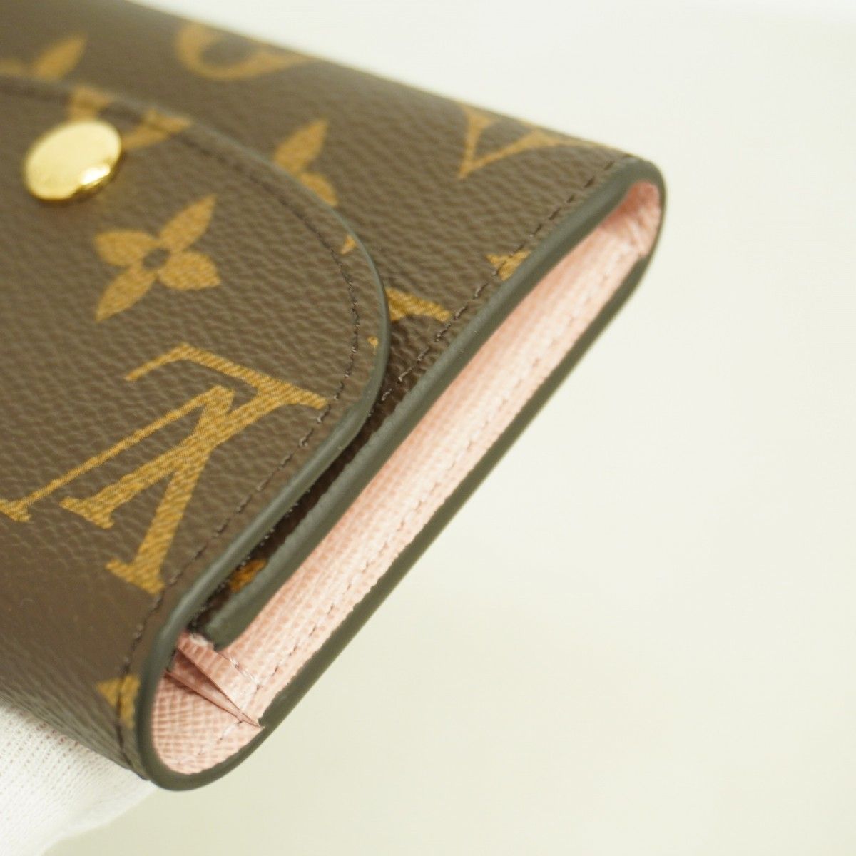 Louis Vuitton Card Case Monogram Porte-Monnaie Rosalie Brown Rosevalerine — view 5