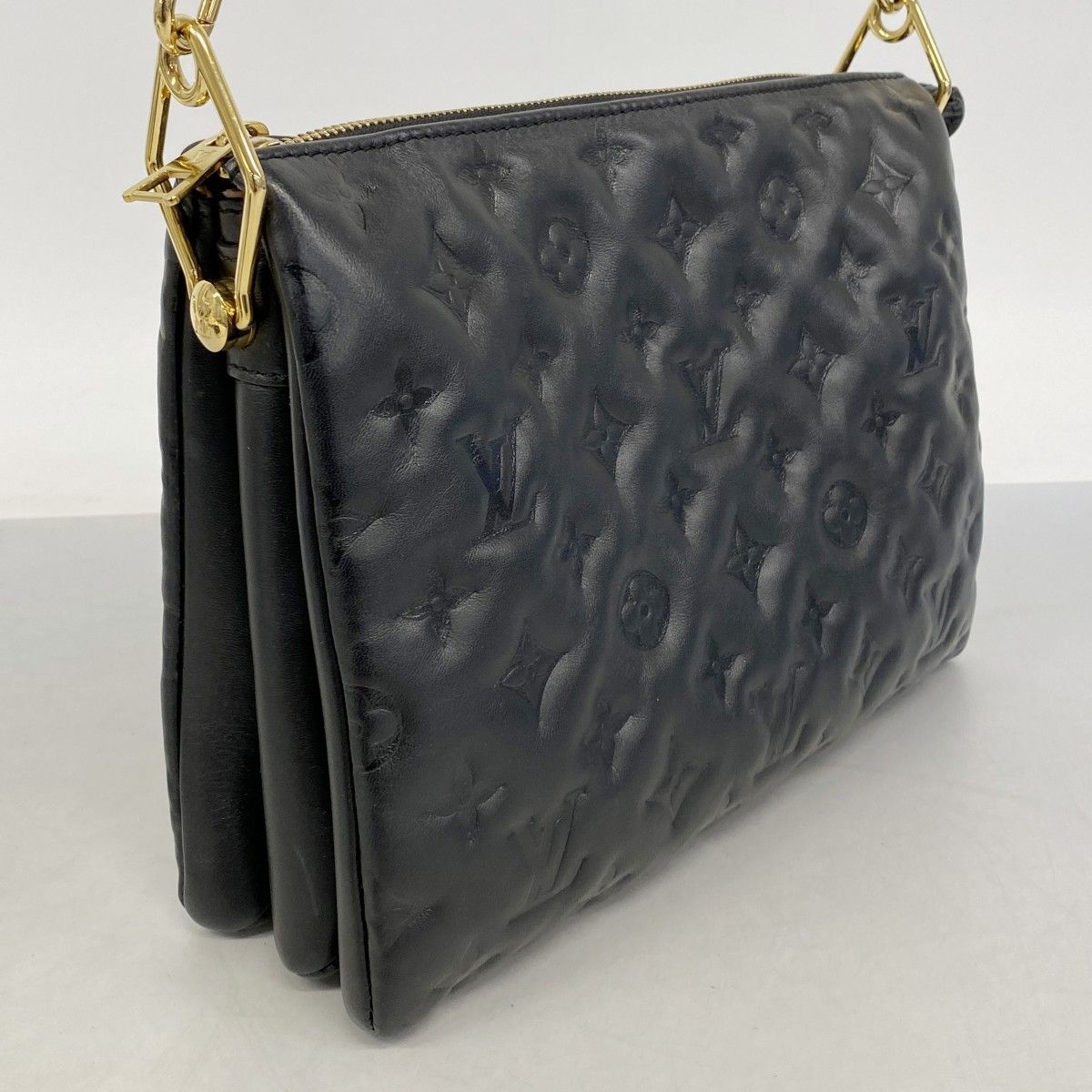 Louis Vuitton Shoulder Bag Monogram Embossed Coussin PM Noir — view 2
