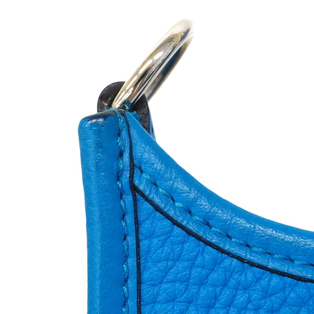 Hermes Shoulder Bag Evelyne TPM Taurillon Clemence Blue Frida Silver — view 6