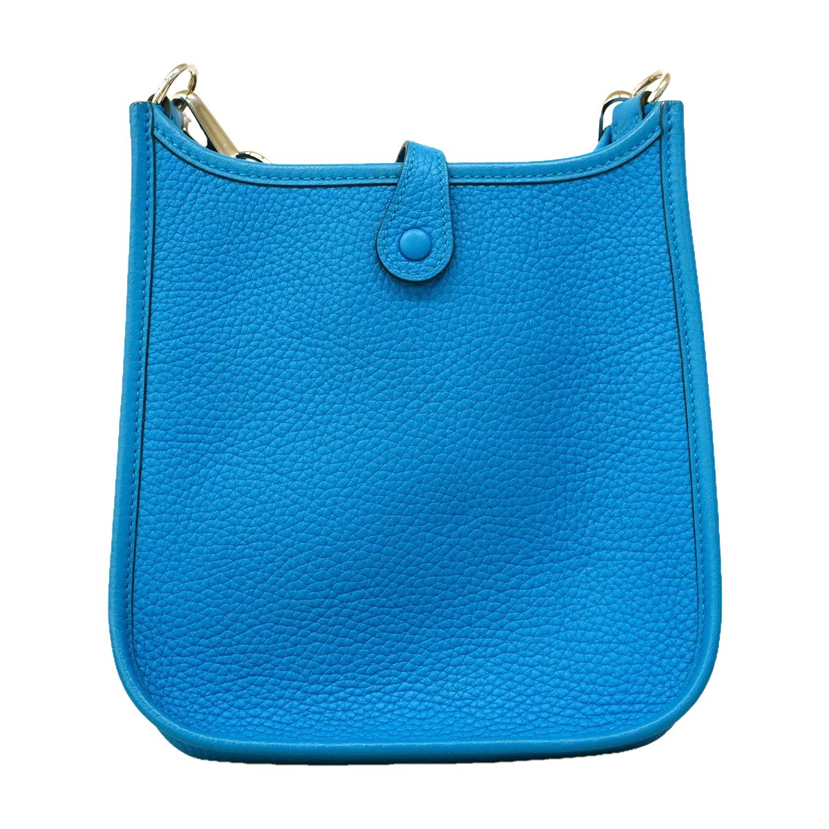 Hermes Shoulder Bag Evelyne TPM Taurillon Clemence Blue Frida Silver — view 8