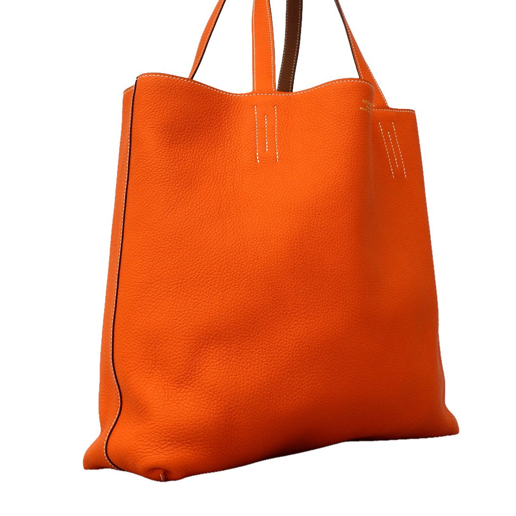 Hermes Tote Double Sens 36 Taurillon Clemence Gold Orange — view 2