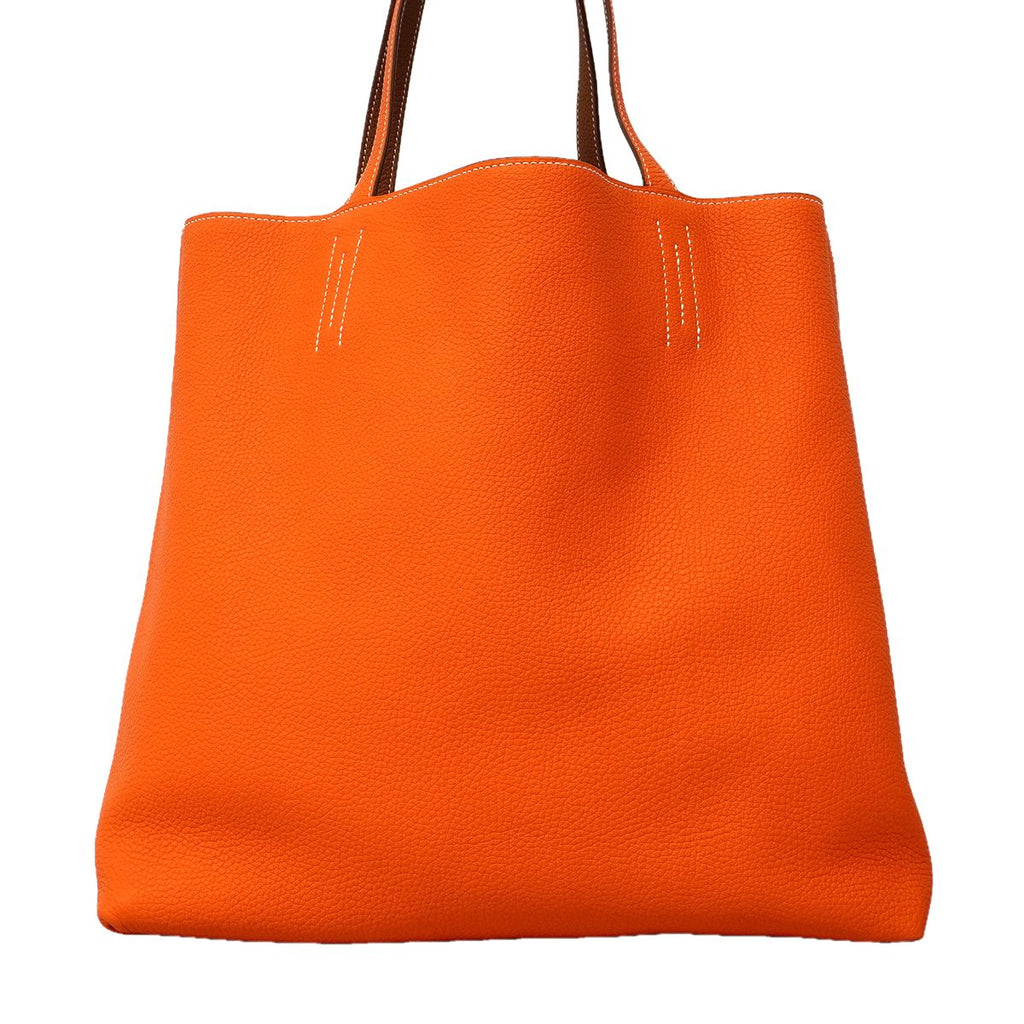Hermes Tote Double Sens 36 Taurillon Clemence Gold Orange — view 7