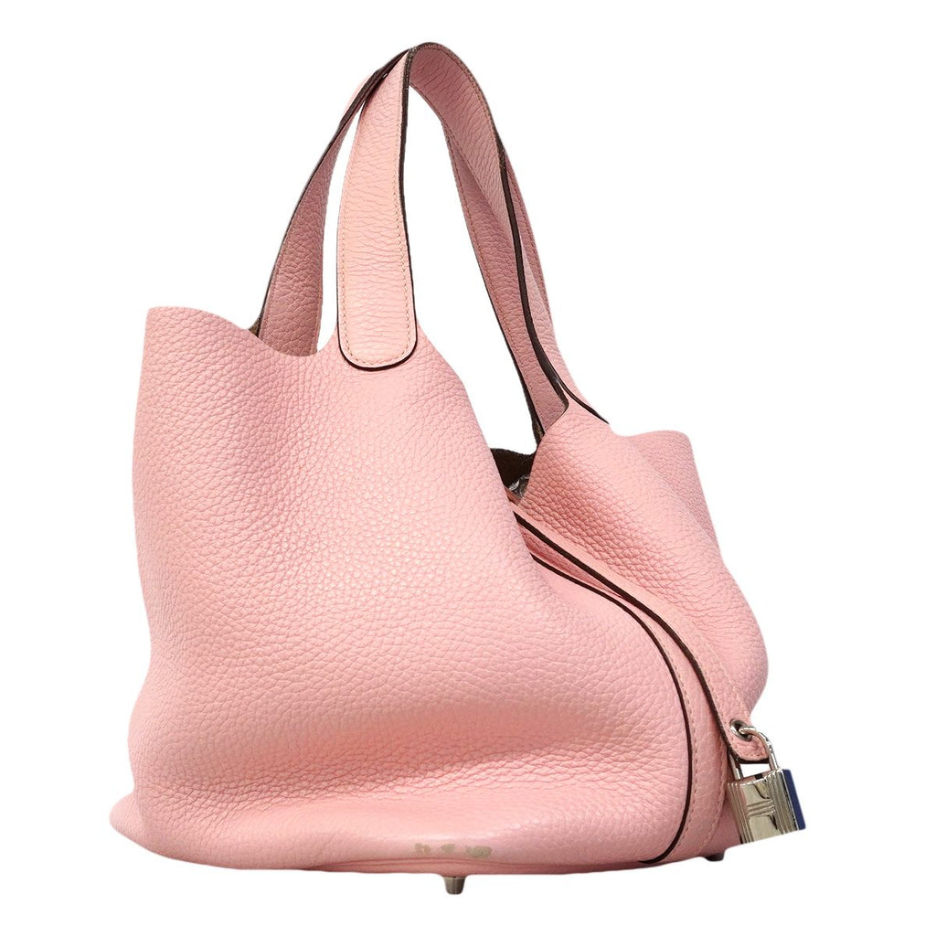 Hermes Handbag Picotin Lock MM Taurillon Clemence Rose Sakura Silver — view 2