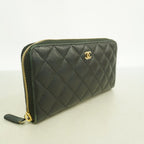 Chanel Wallet Quilted Caviar Leather Black Gold — view 2