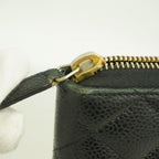 Chanel Wallet Quilted Caviar Leather Black Gold — view 8