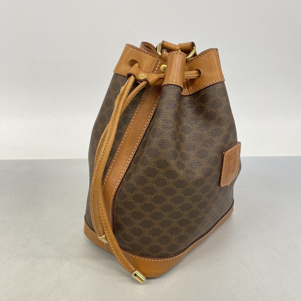 Celine Shoulder Bag Macadam Brown Gold — view 2