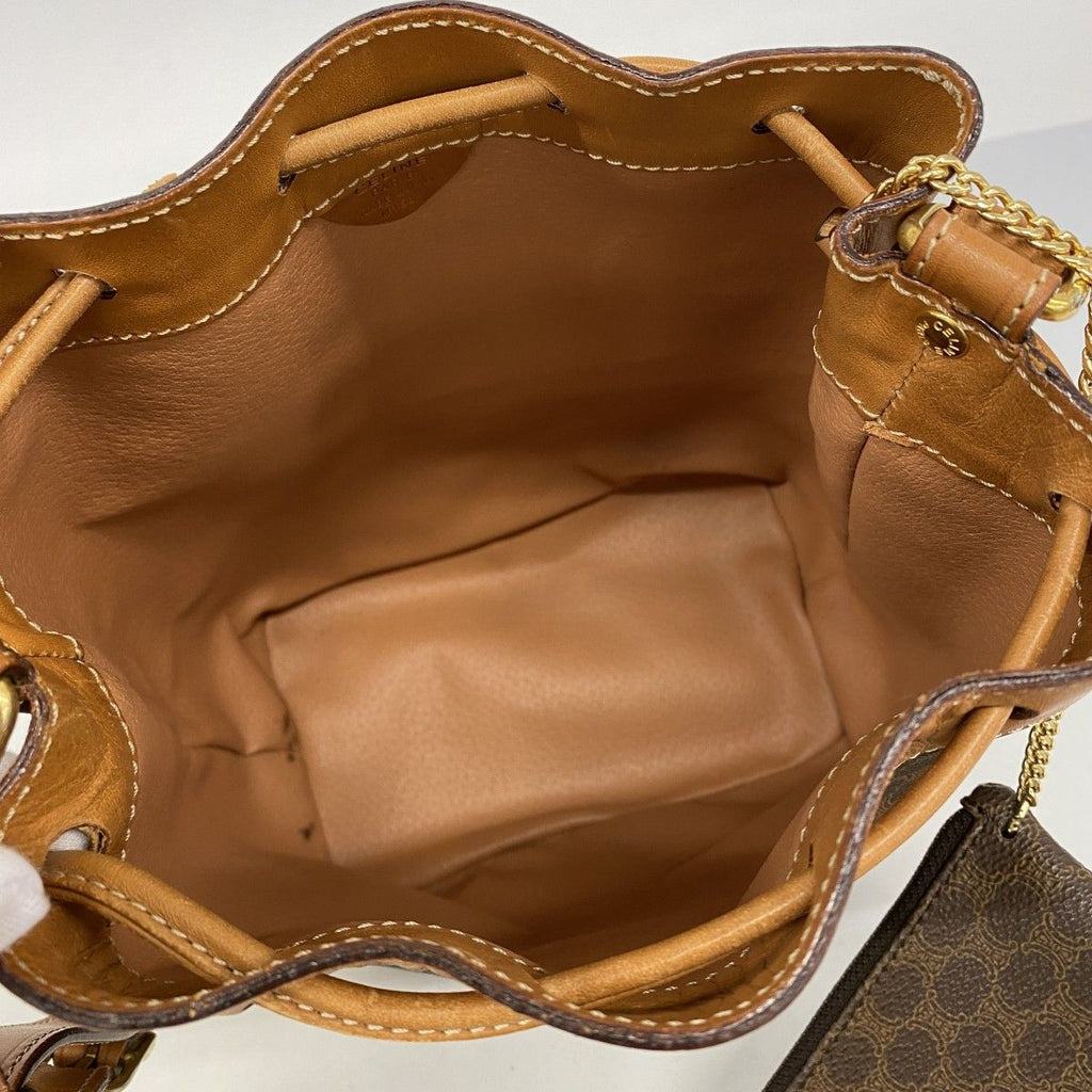 Celine Shoulder Bag Macadam Brown Gold — view 4