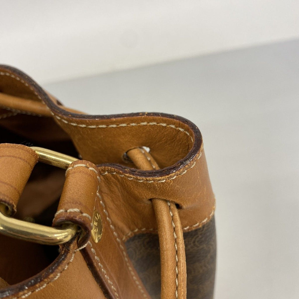 Celine Shoulder Bag Macadam Brown Gold — view 7