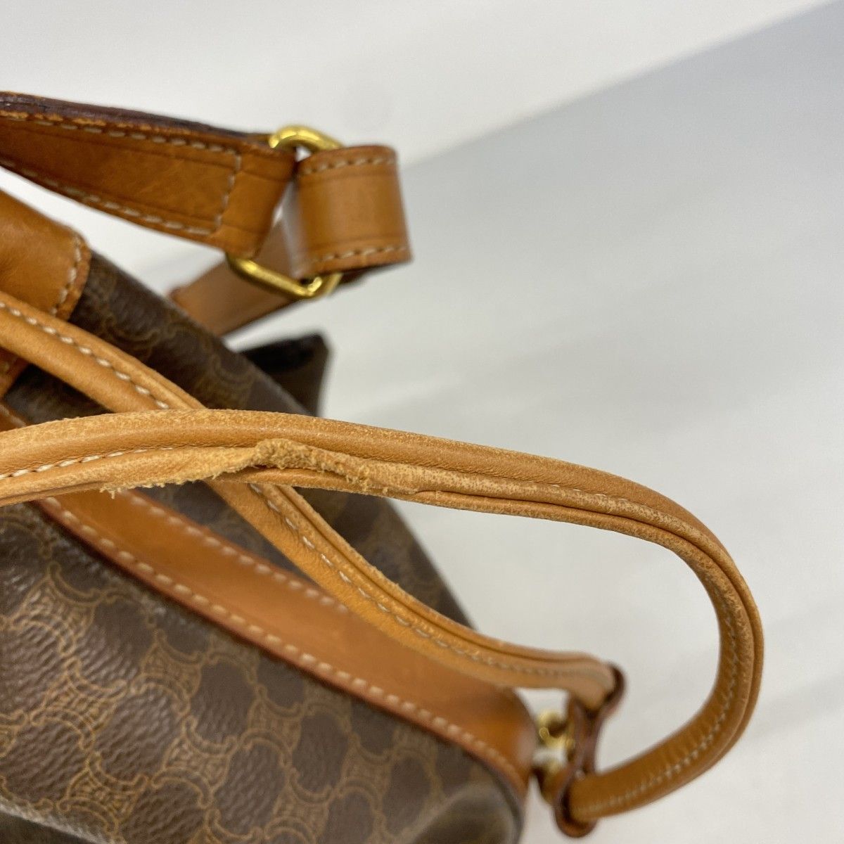 Celine Shoulder Bag Macadam Brown Gold — view 8