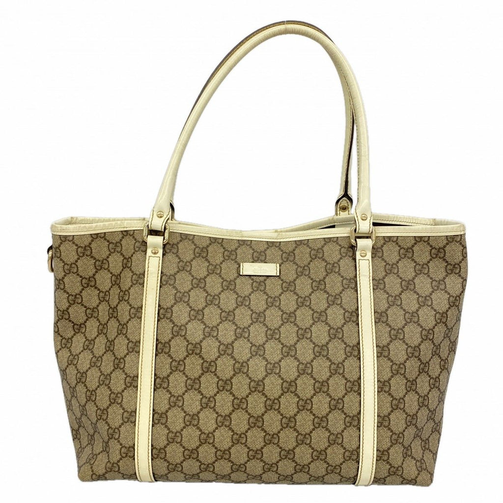 Gucci Tote GG Supreme Brown Champagne Gold