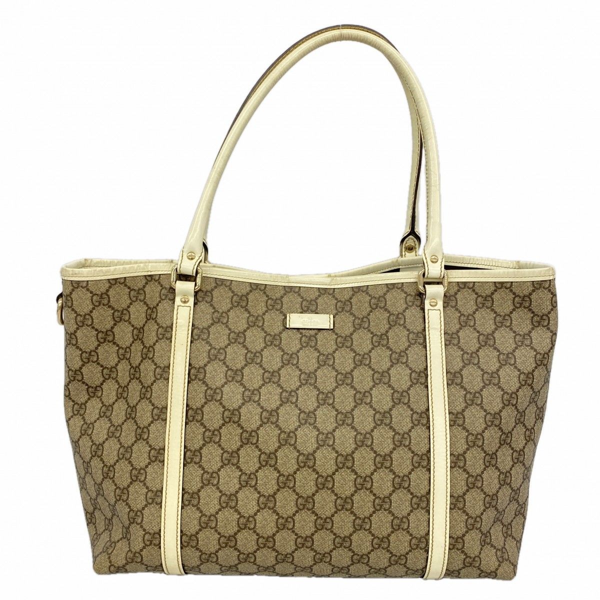Gucci Tote GG Supreme Brown Champagne Gold