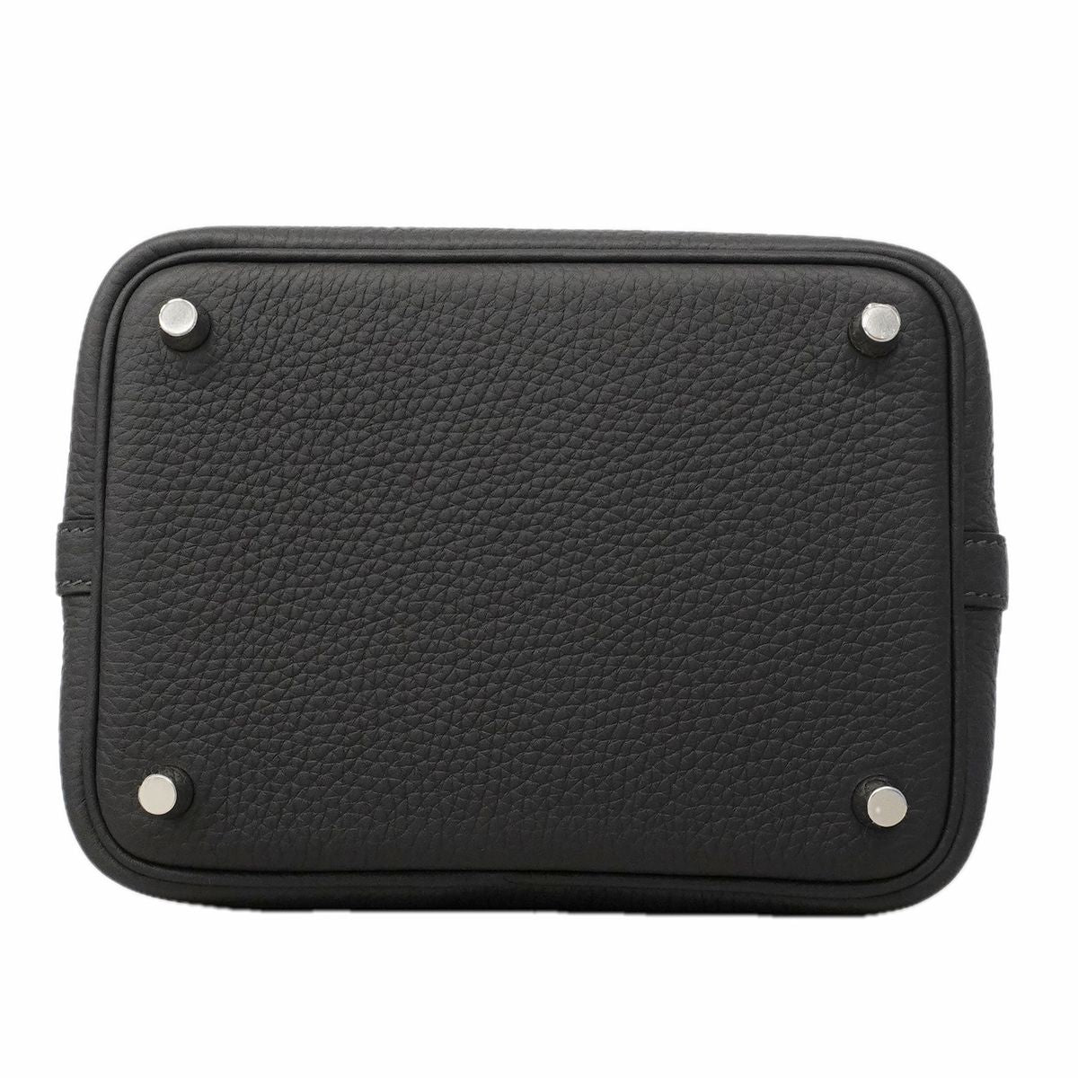 Hermes Handbag Picotin Lock PM Taurillon Clemence Canvas Silver — view 3