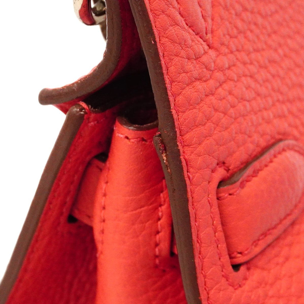 Hermes Shoulder Bag Gipsiere 28 Taurillon Clemence Bougainvillea Silver — view 8