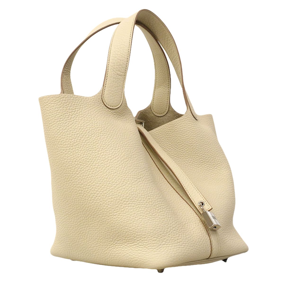 Hermes Handbag Picotin Lock MM Taurillon Clemence Cles Silver — view 2