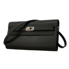 Hermes Shoulder Wallet Kelly Tougo Veau Epsom Black Silver — view 2