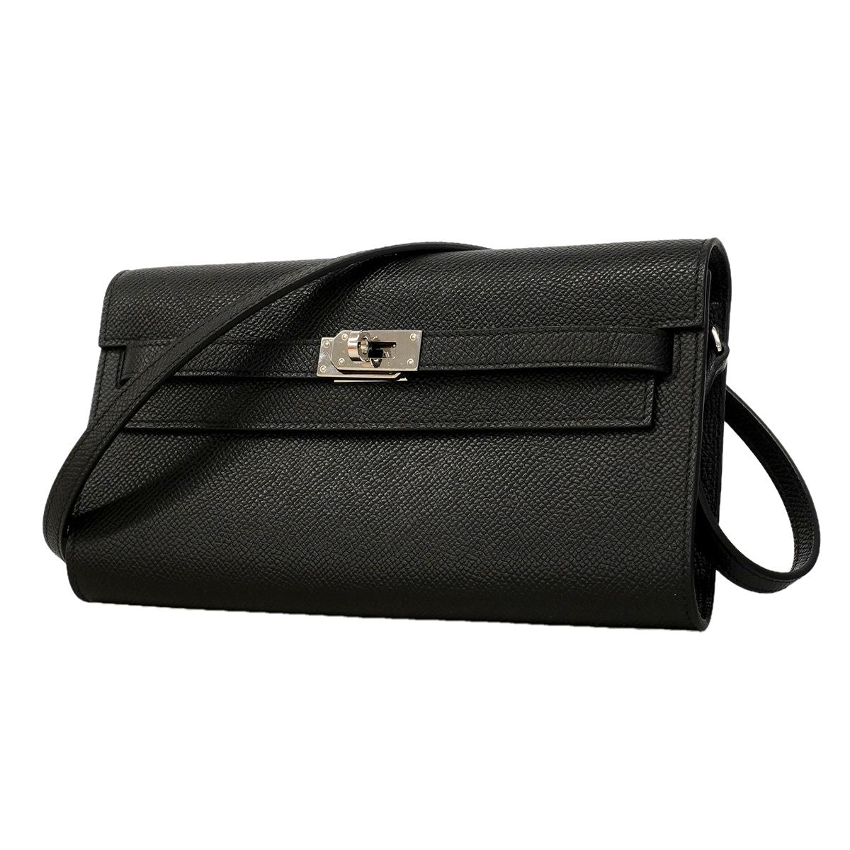 Hermes Shoulder Wallet Kelly Tougo Veau Epsom Black Silver — view 2