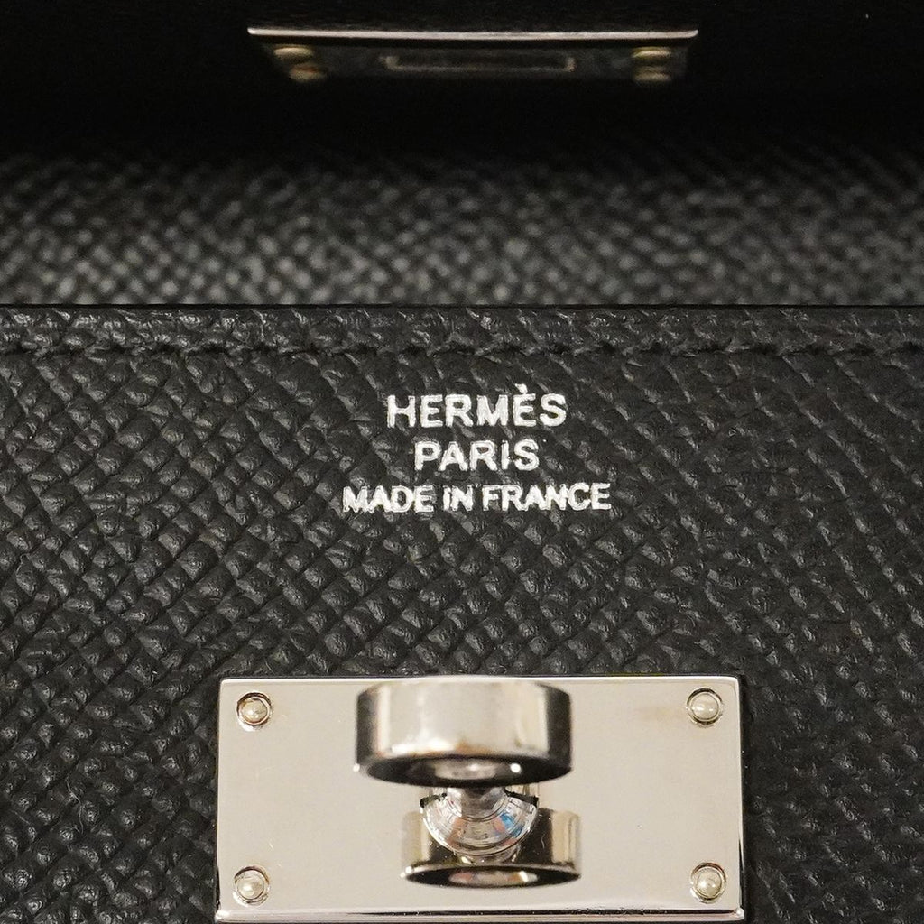Hermes Shoulder Wallet Kelly Tougo Veau Epsom Black Silver — view 5