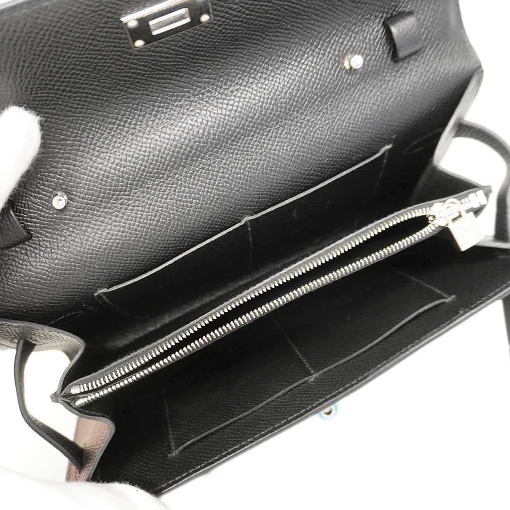 Hermes Shoulder Wallet Kelly Tougo Veau Epsom Black Silver — view 4