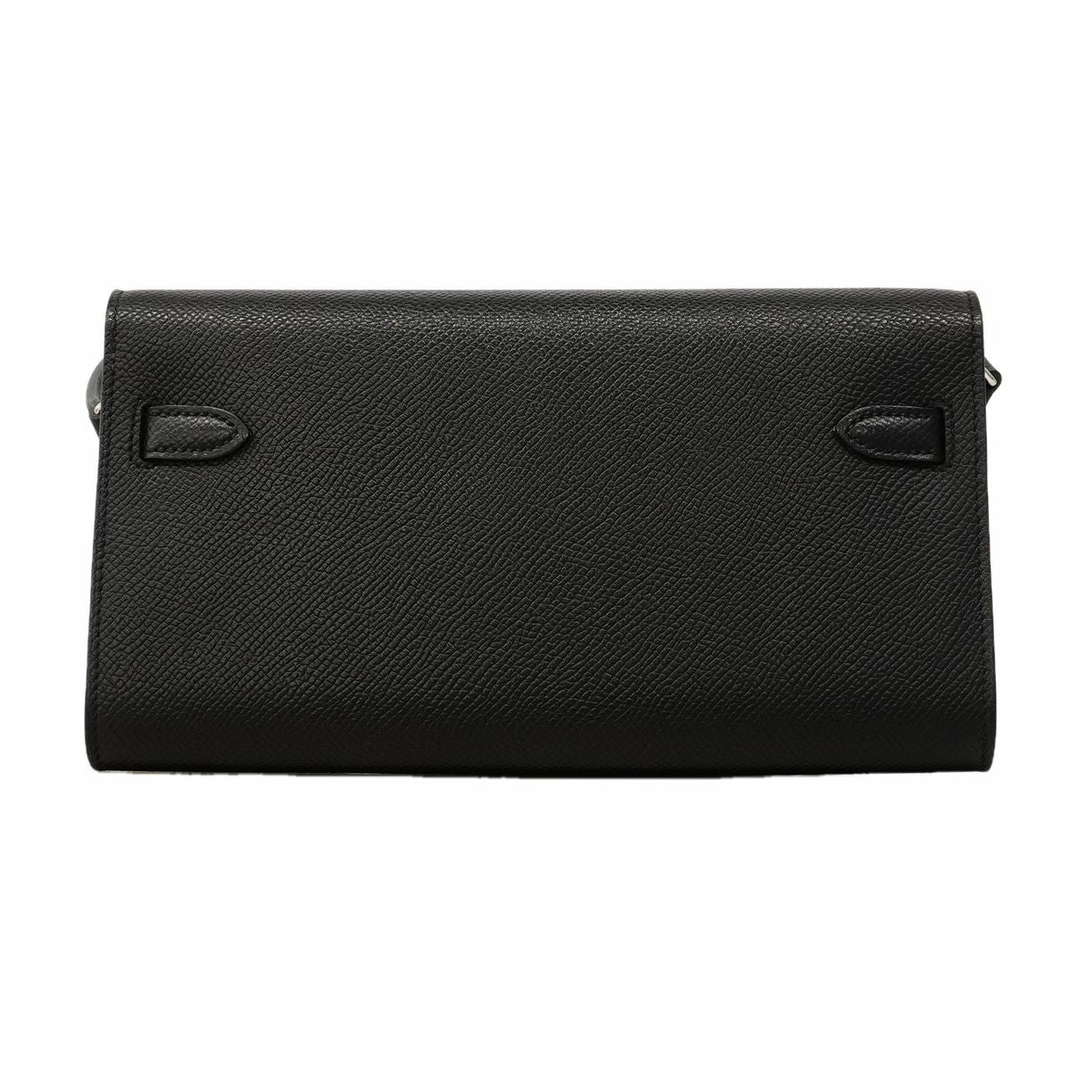 Hermes Shoulder Wallet Kelly Tougo Veau Epsom Black Silver — view 8