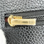 Chanel Chain Wallet Quilted CC Logo Shoulder Bag Turnlock Crossbody Caviar — view 8