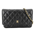 Chanel Chain Wallet Quilted CC Logo Shoulder Bag Turnlock Crossbody Caviar