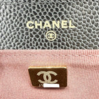 Chanel Chain Wallet Quilted CC Logo Shoulder Bag Turnlock Crossbody Caviar — view 5