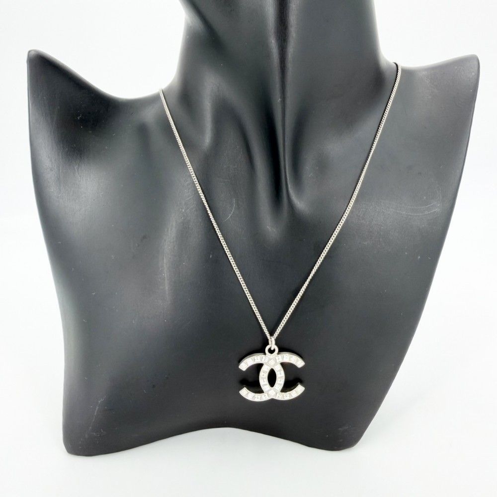 Chanel Necklace CC Logo with Adjuster Star Rhinestone 13c Silver — view 3