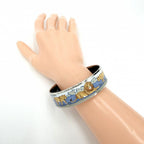 Hermes Bangle Enamel GM Bracelet Lion Cloisonne Blue Black Silver — view 2
