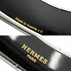 Hermes Bangle Enamel GM Bracelet Lion Cloisonne Blue Black Silver — view 3