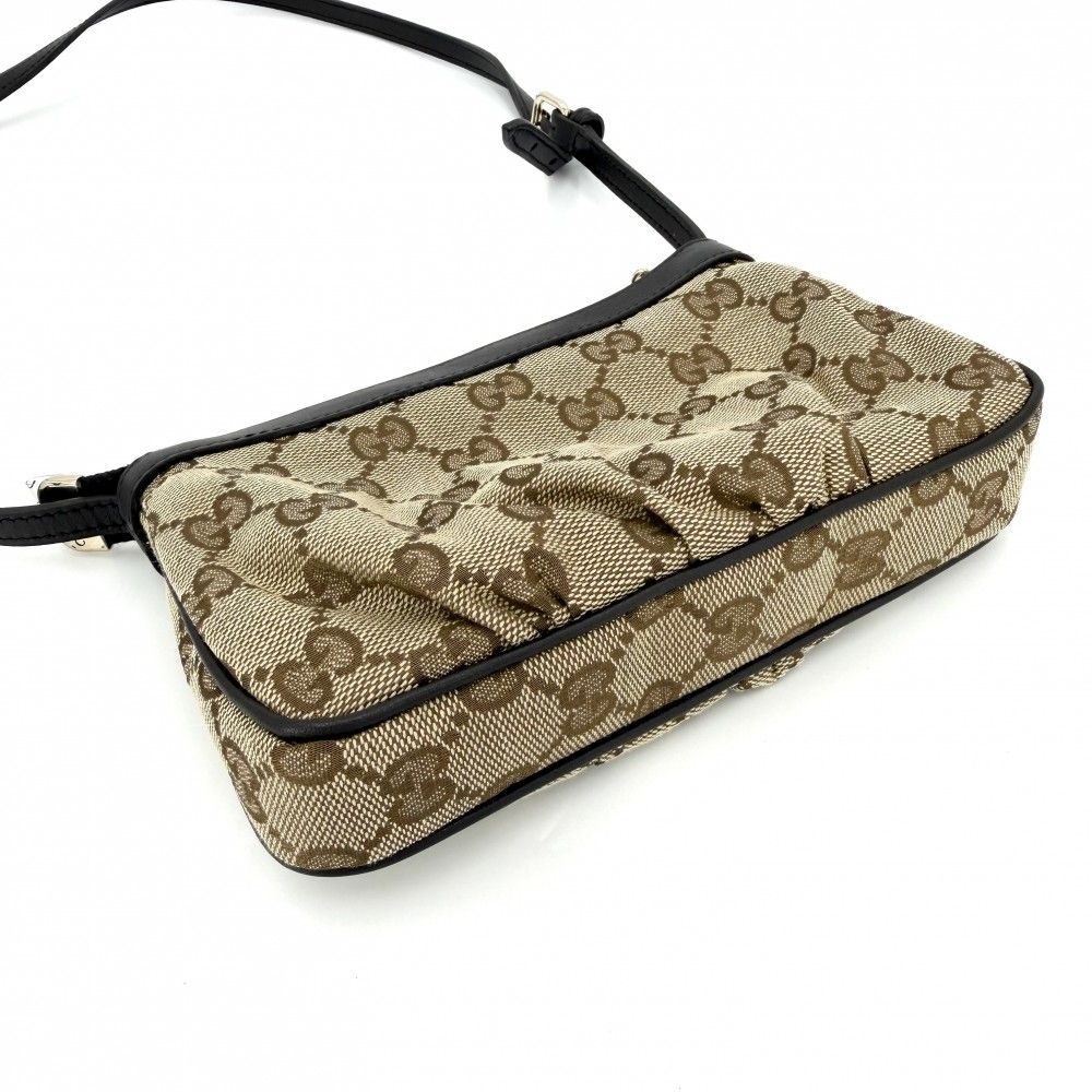 Gucci Shoulder Bag Crossbody GG Supreme Canvas Beige Brown Gold — view 3